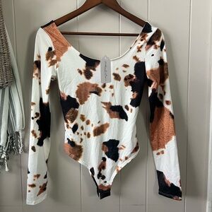 NWT Cow Print Body Suit